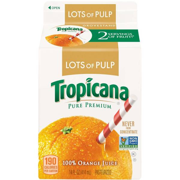Tropicana Pure Premium Grovestand Orange Juice Lots Of Pulp Image Of Tropicana Pure Premium Grovestand Orange Juice Lots Of Pulp SKU: 131355