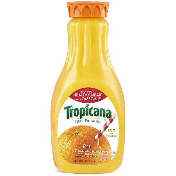 Tropicana Pure Premium Orange Juice Healthy Heart with Omega-3 Image Of Tropicana Pure Premium Orange Juice Healthy Heart with Omega-3 SKU: 168528