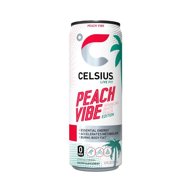 CELSIUS Sparkling Peach Vibe Image Of CELSIUS Sparkling Peach Vibe SKU: 320167