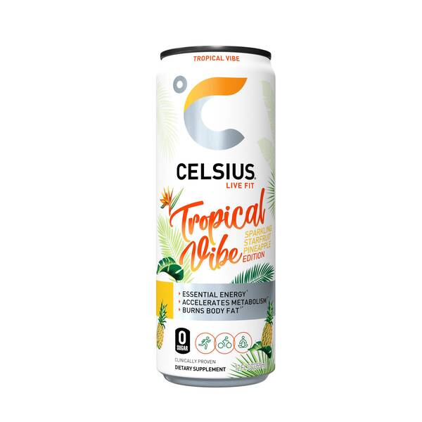 CELSIUS Sparkling Tropical Vibe Image Of CELSIUS Sparkling Tropical Vibe SKU: 320168