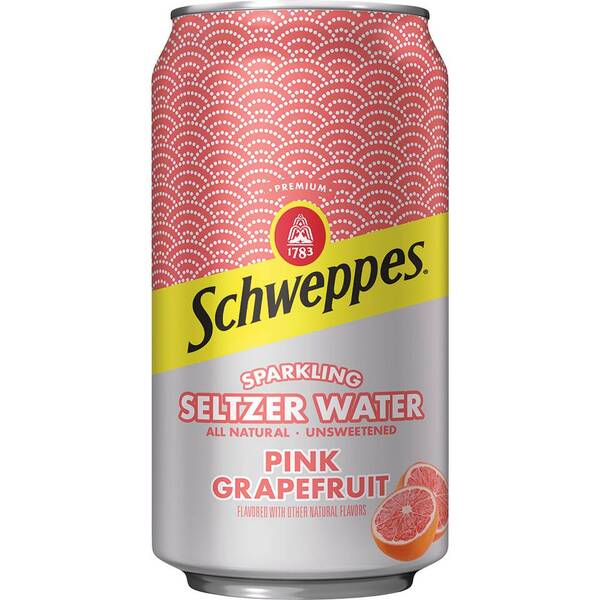 Schweppes Pink Grapefruit Sparkling Seltzer Water (2/12 Packs) Image Of Schweppes Pink Grapefruit Sparkling Seltzer Water (2/12 Packs) SKU: 160777