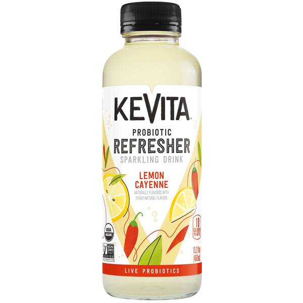 KeVita Sparkling Probiotic Lemon Cayenne Image Of KeVita Sparkling Probiotic Lemon Cayenne SKU: 167573