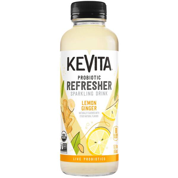 KeVita Sparkling Probiotic Lemon Ginger Image Of KeVita Sparkling Probiotic Lemon Ginger SKU: 167574