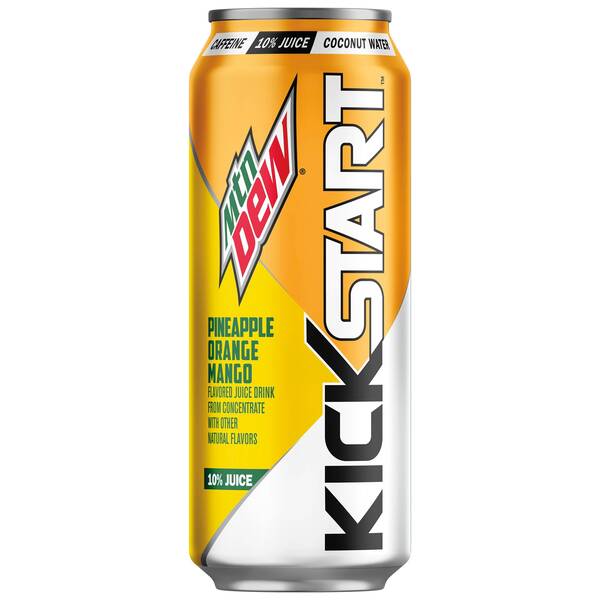 Mountain Dew Kickstart Pineapple Orange Mango Image Of Mountain Dew Kickstart Pineapple Orange Mango SKU: 168123