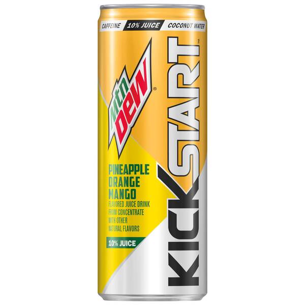 Mountain Dew Kickstart Pineapple Orange Mango Image Of Mountain Dew Kickstart Pineapple Orange Mango SKU: 169718