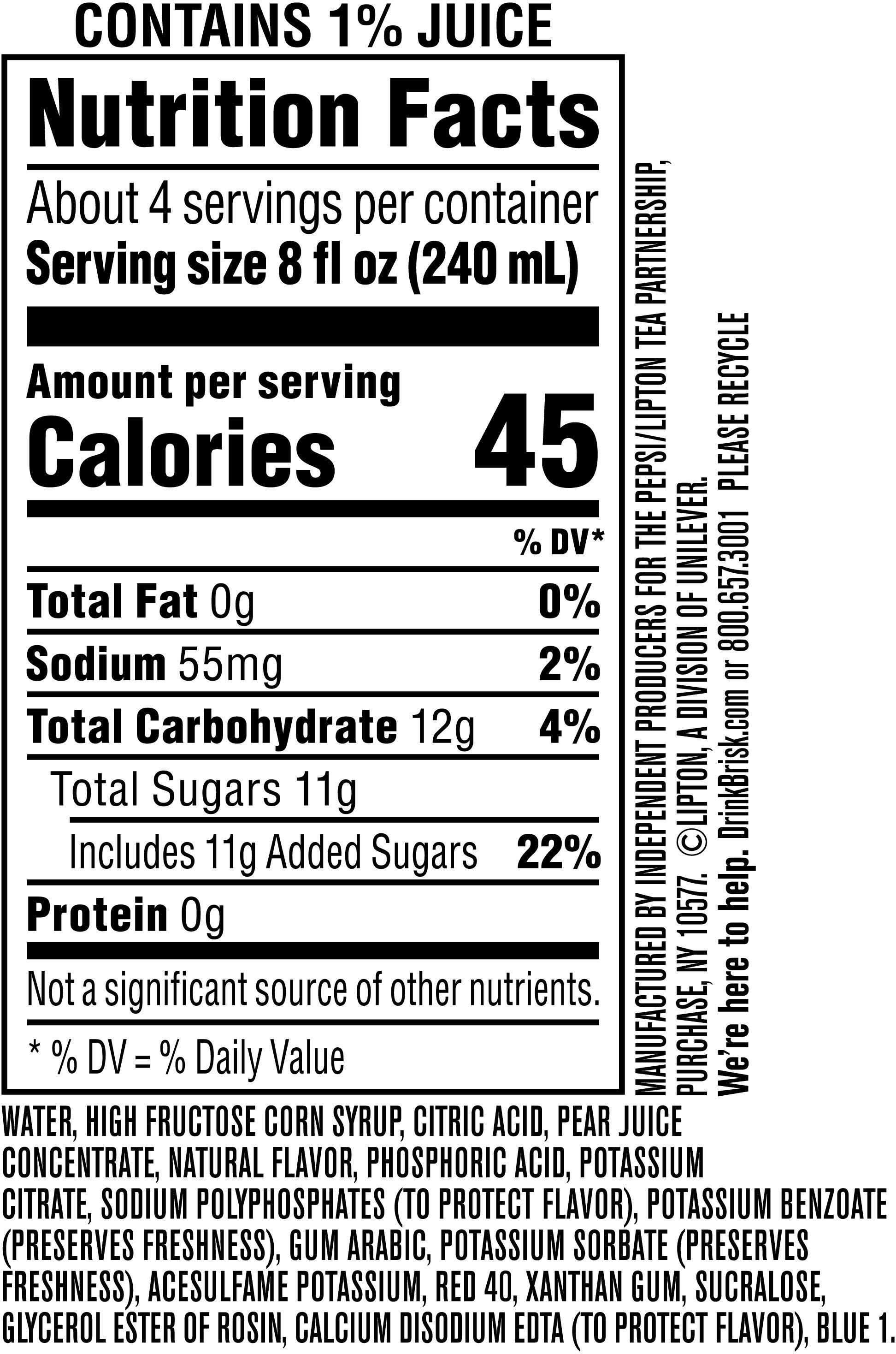 Fruit Punch Nutrition Information
