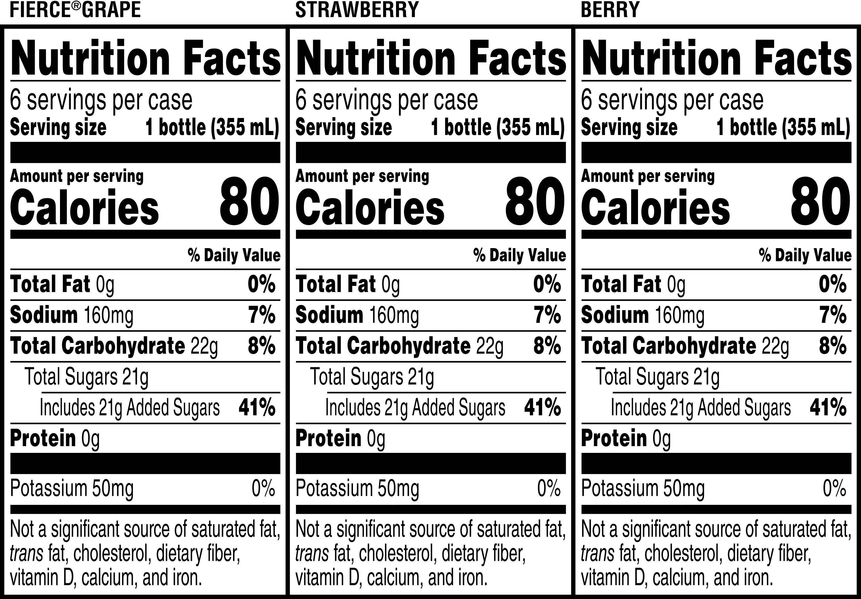Image describing nutrition information for product Gatorade All Stars Berry