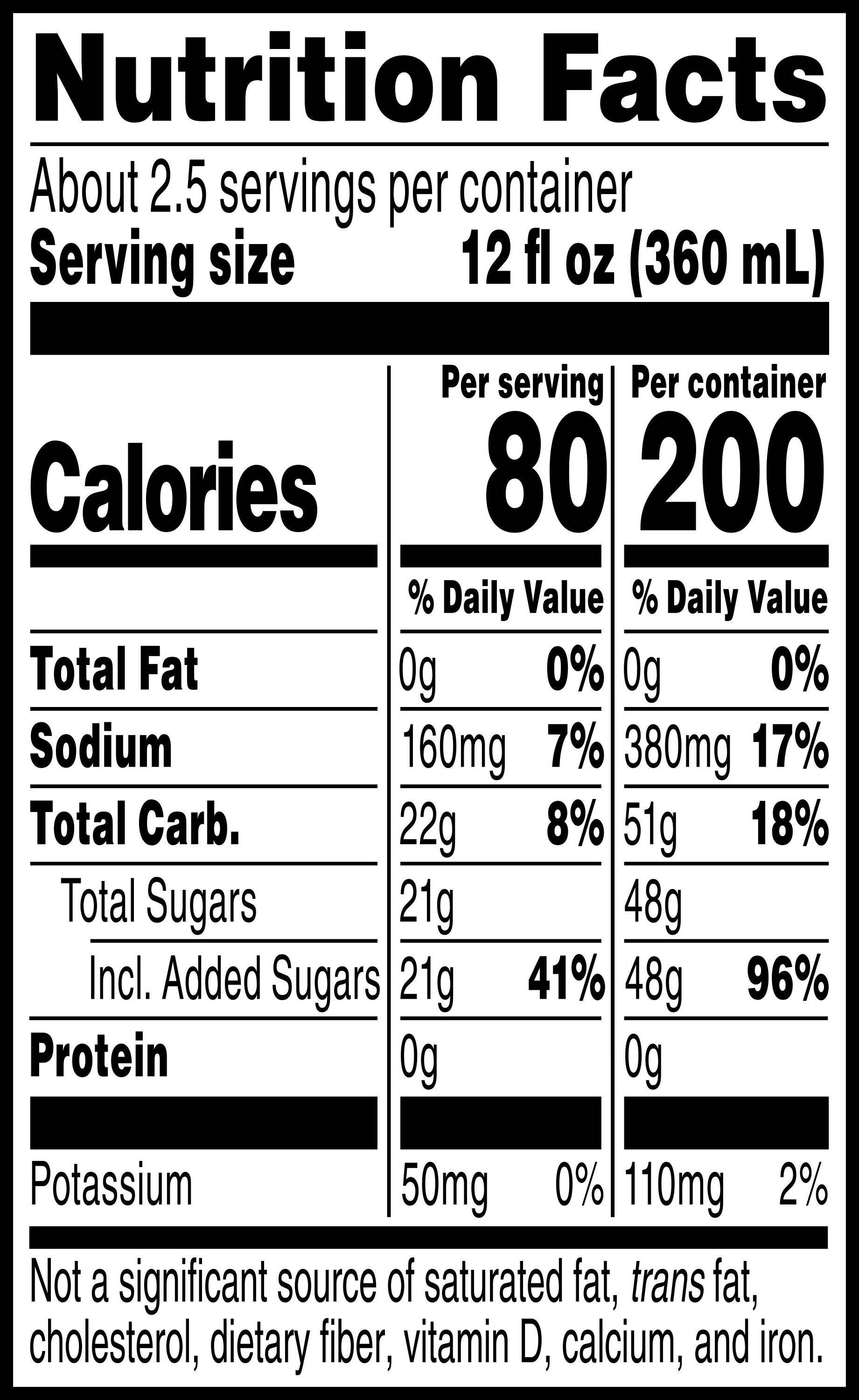 Image describing nutrition information for product Gatorade Fierce Blue Cherry