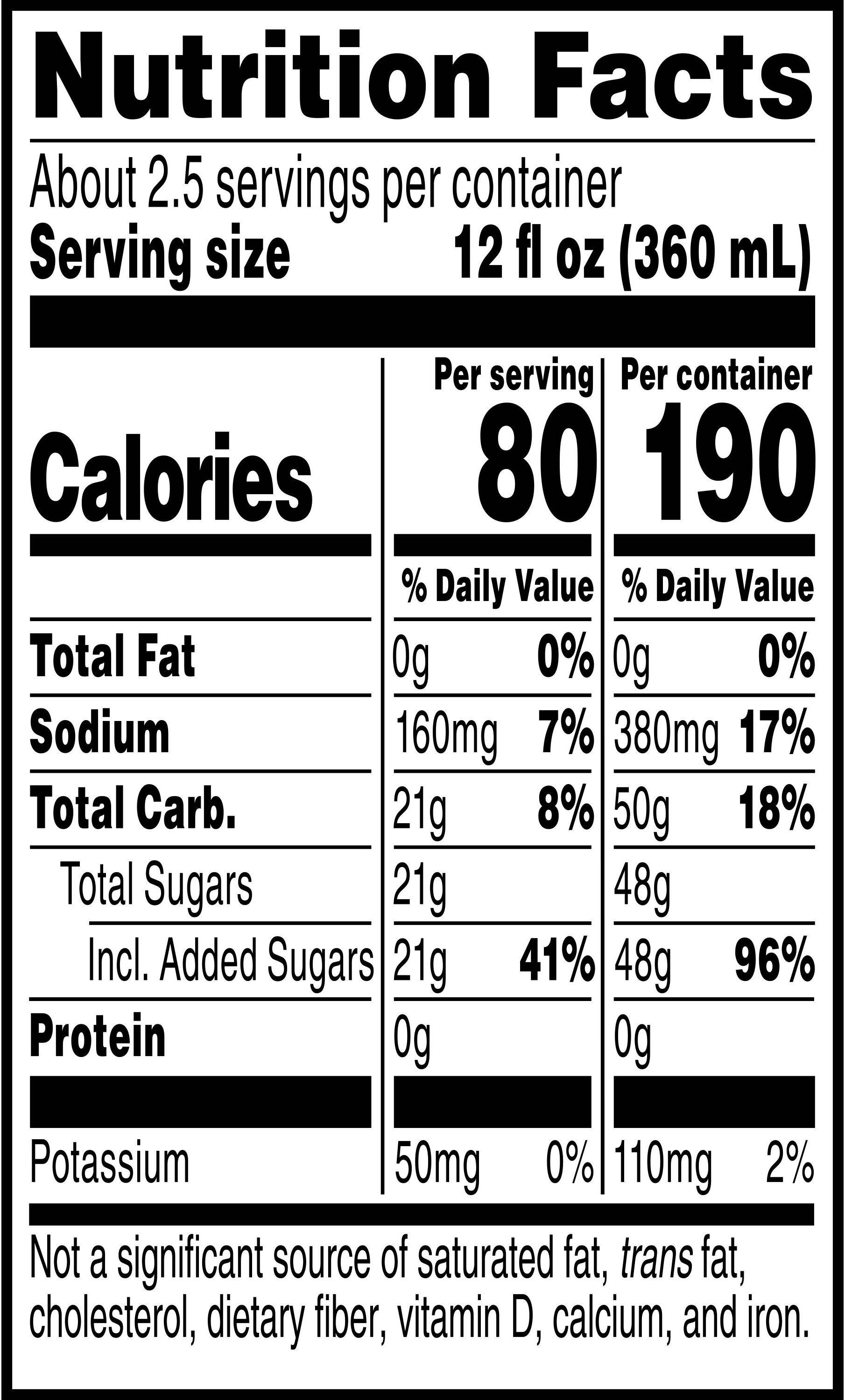 Image describing nutrition information for product Gatorade Frost Icy Charge