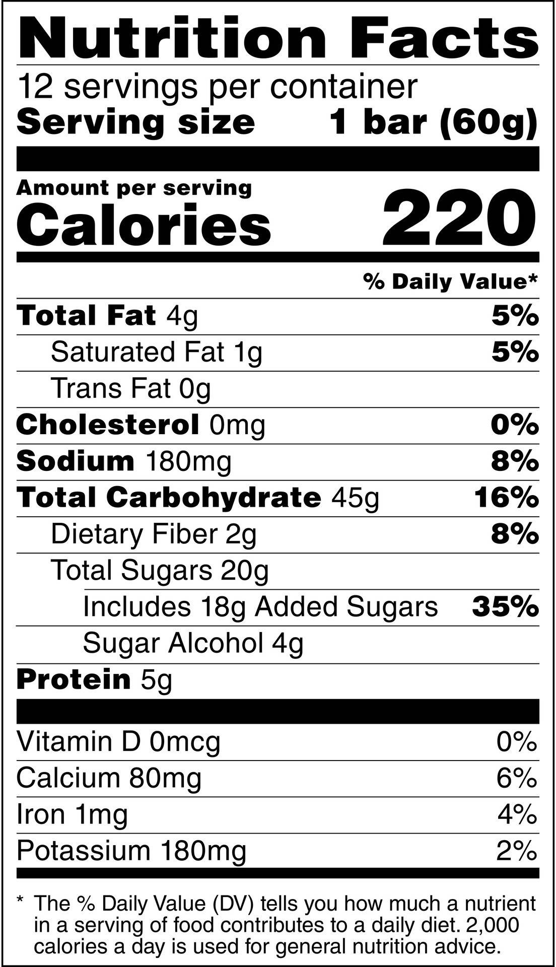 Image describing nutrition information for product Gatorade Prime Fuel Bar Oatmeal Raisin