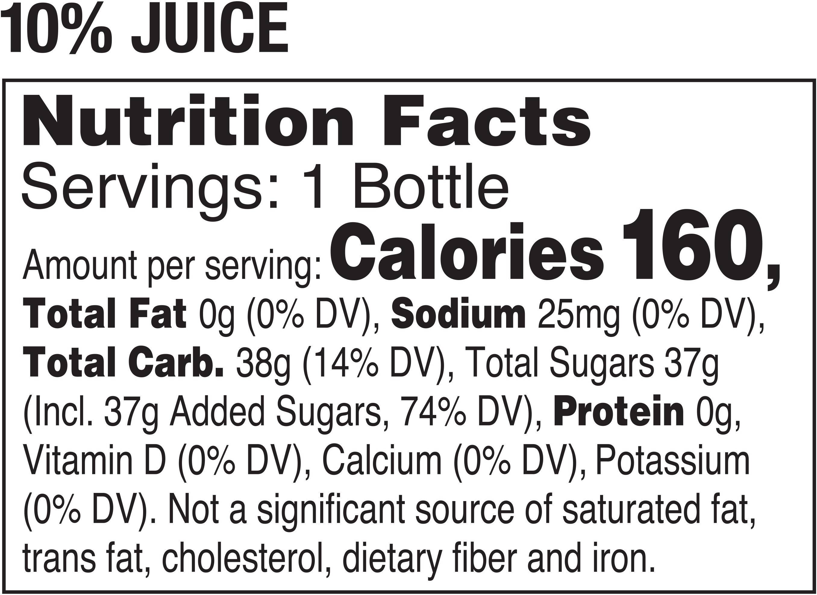Image describing nutrition information for product Tropicana Tangerine Lemonade