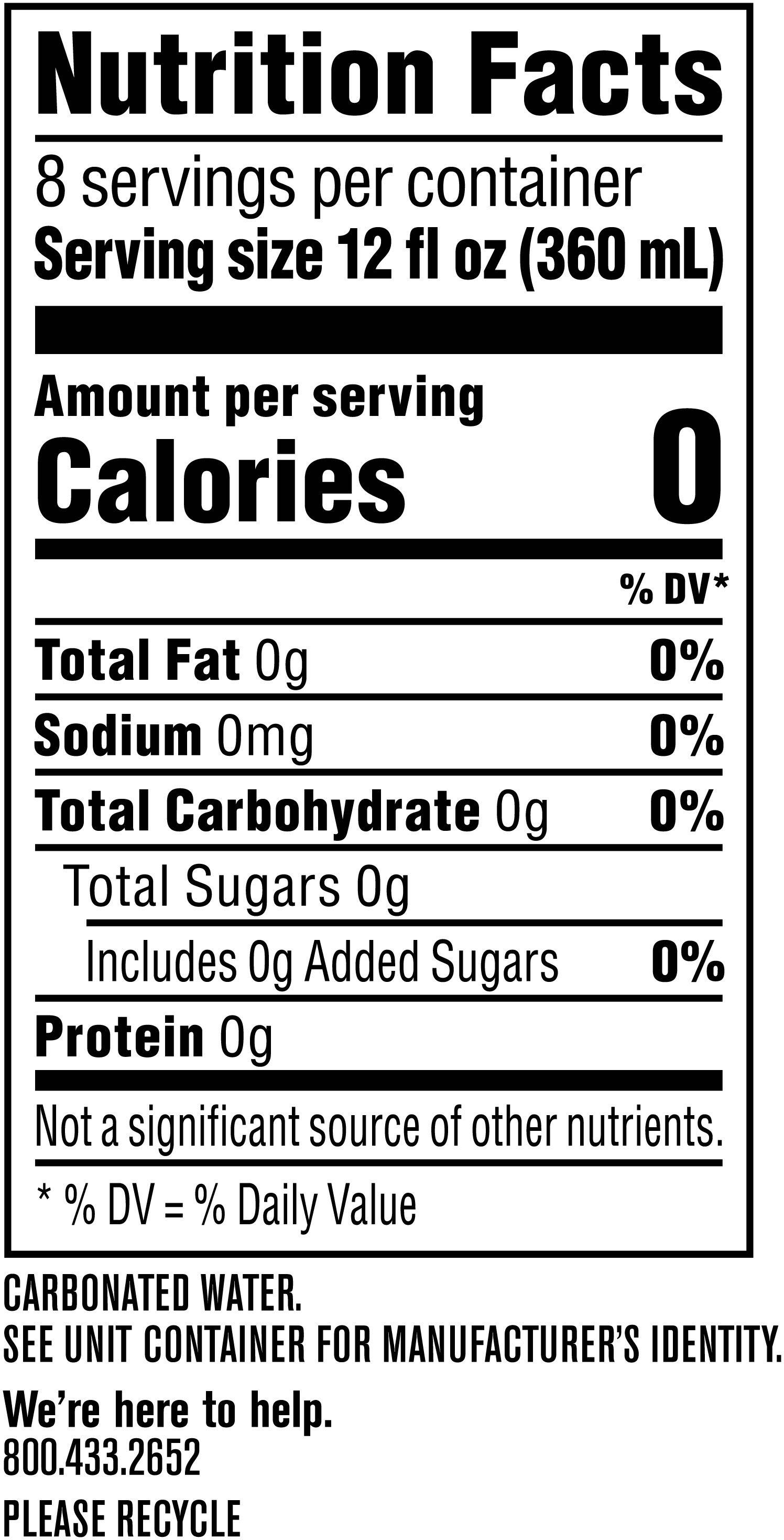 Image describing nutrition information for product bubly orange (3/8 Packs)