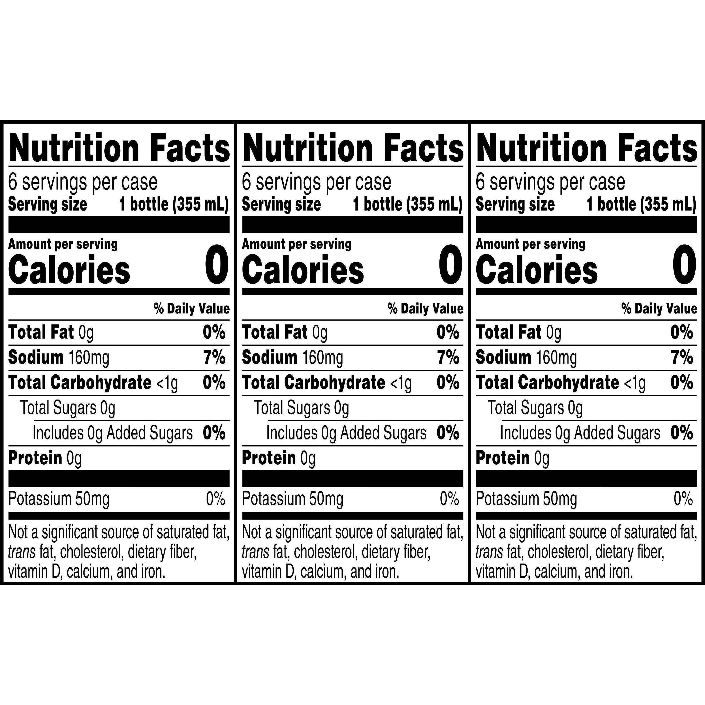 Image describing nutrition information for product Gatorade Zero Variety Pack