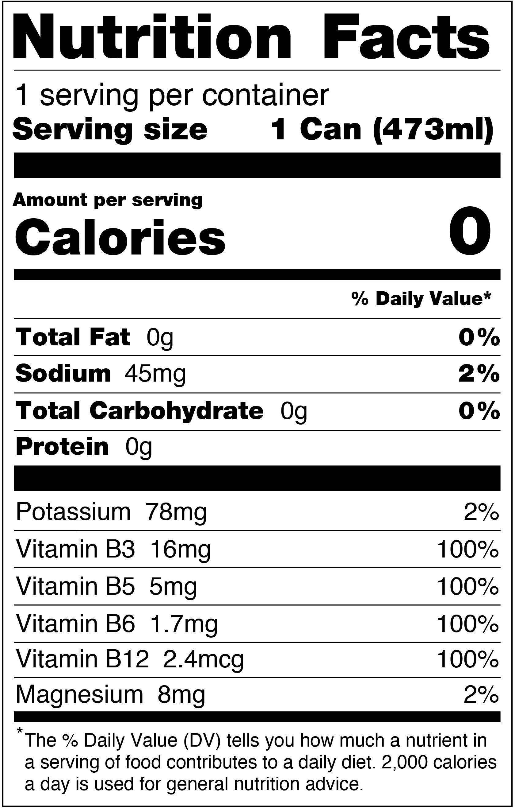 Image describing nutrition information for product Rockstar Thermo Neon Blast