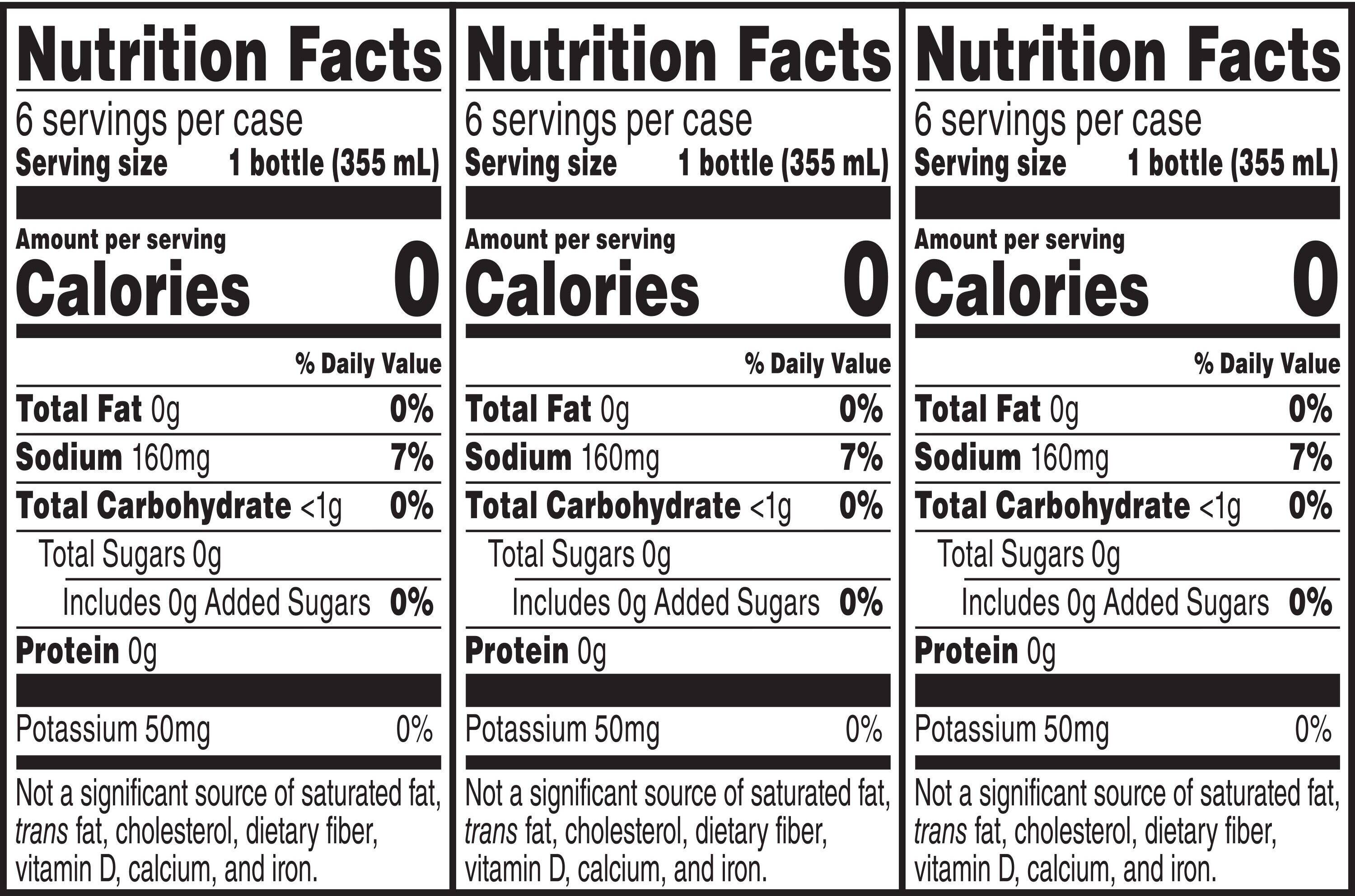 Image describing nutrition information for product Gatorade Zero Variety Pack