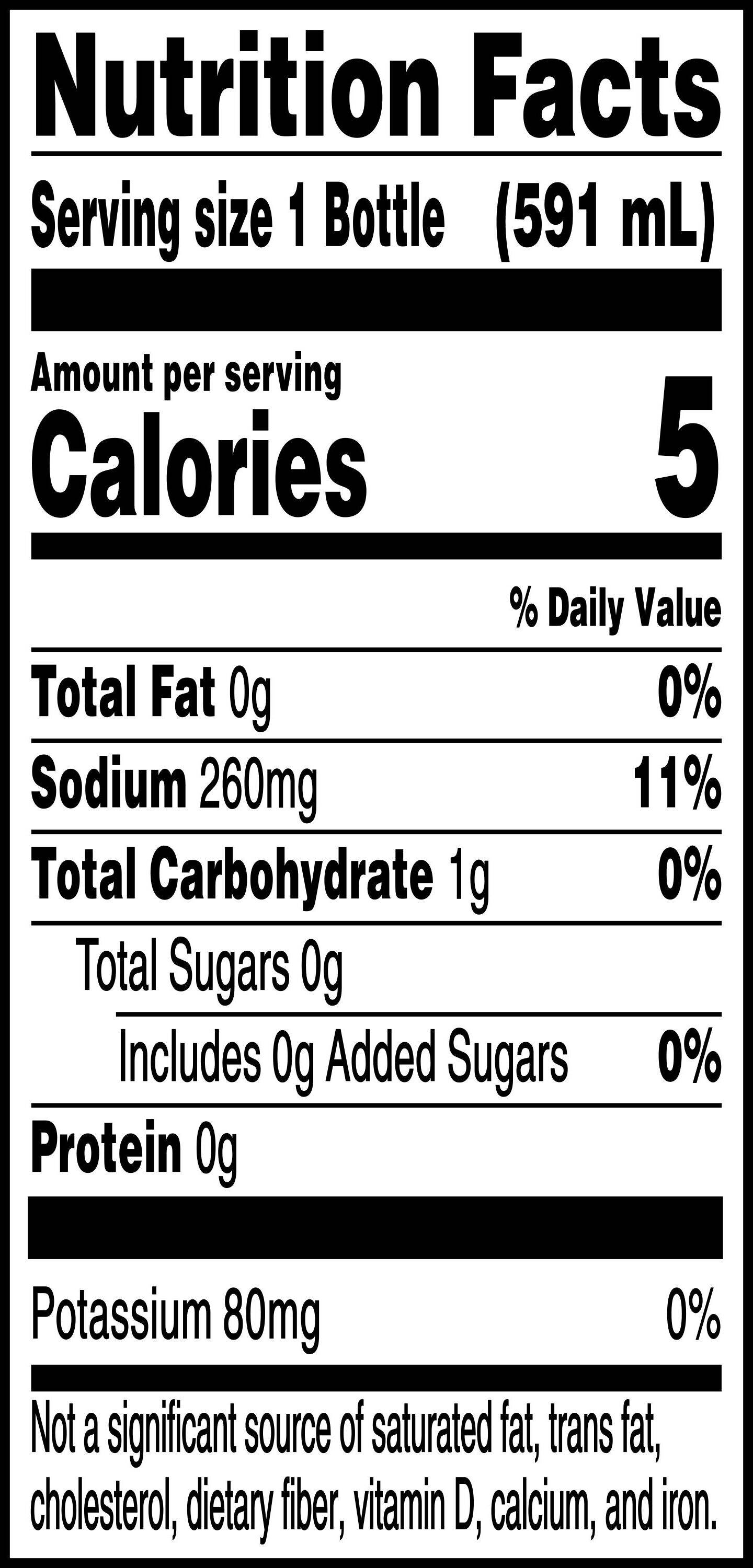 Image describing nutrition information for product Gatorade Zero Kiwi Strawberry