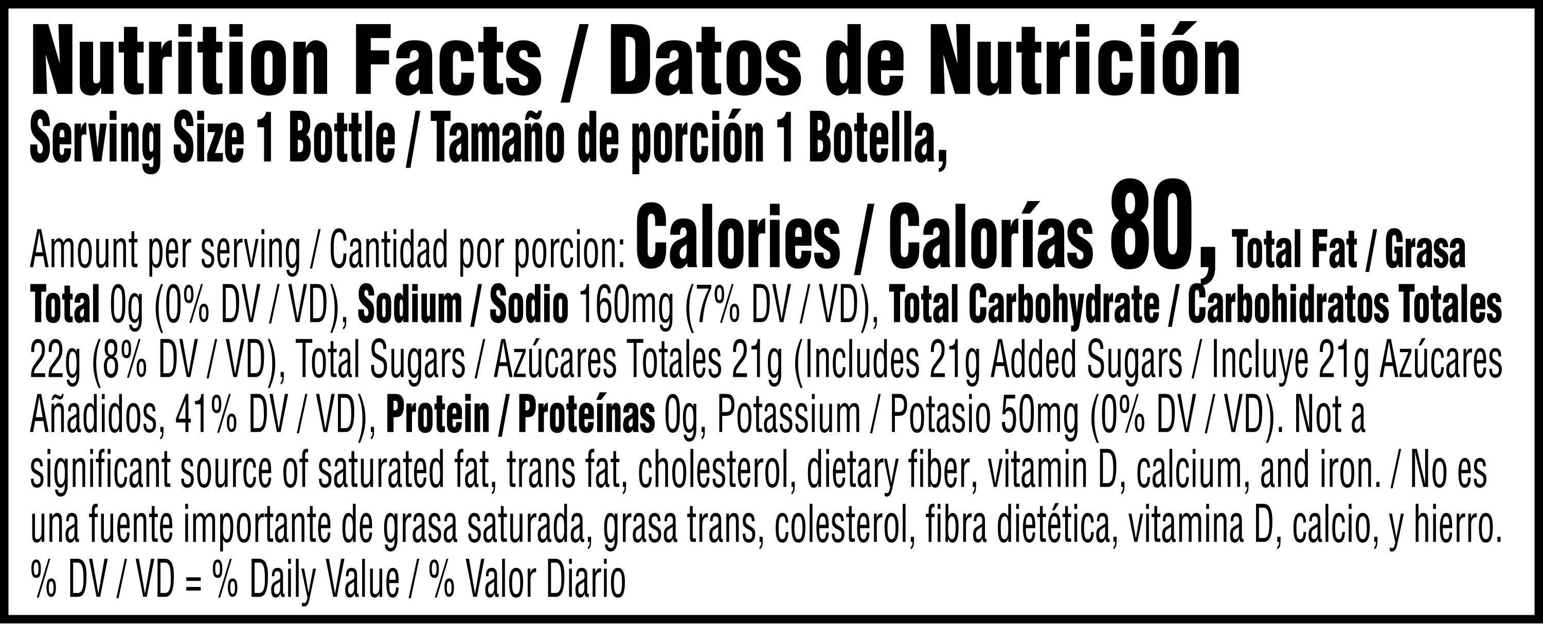Image describing nutrition information for product Gatorade Lime Cucumber