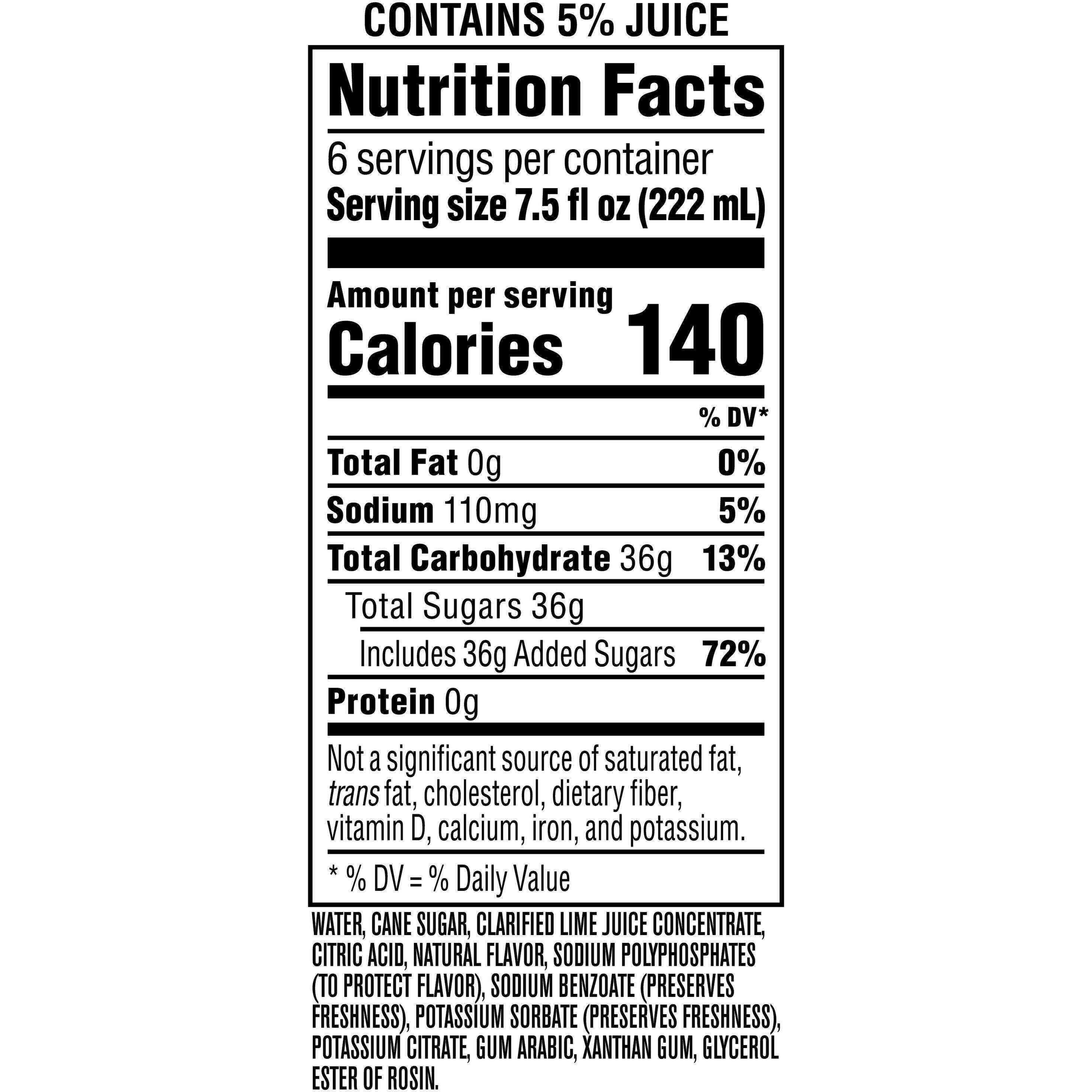 Image describing nutrition information for product Neon Zebra Mojito Mix