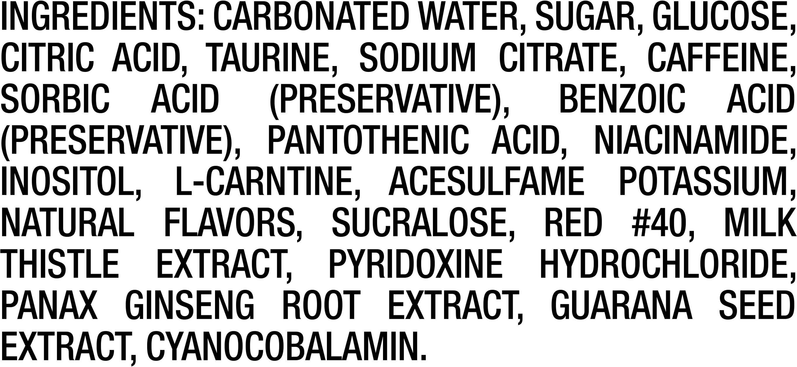 Image describing nutrition information for product Rockstar Punched Fruit Punch