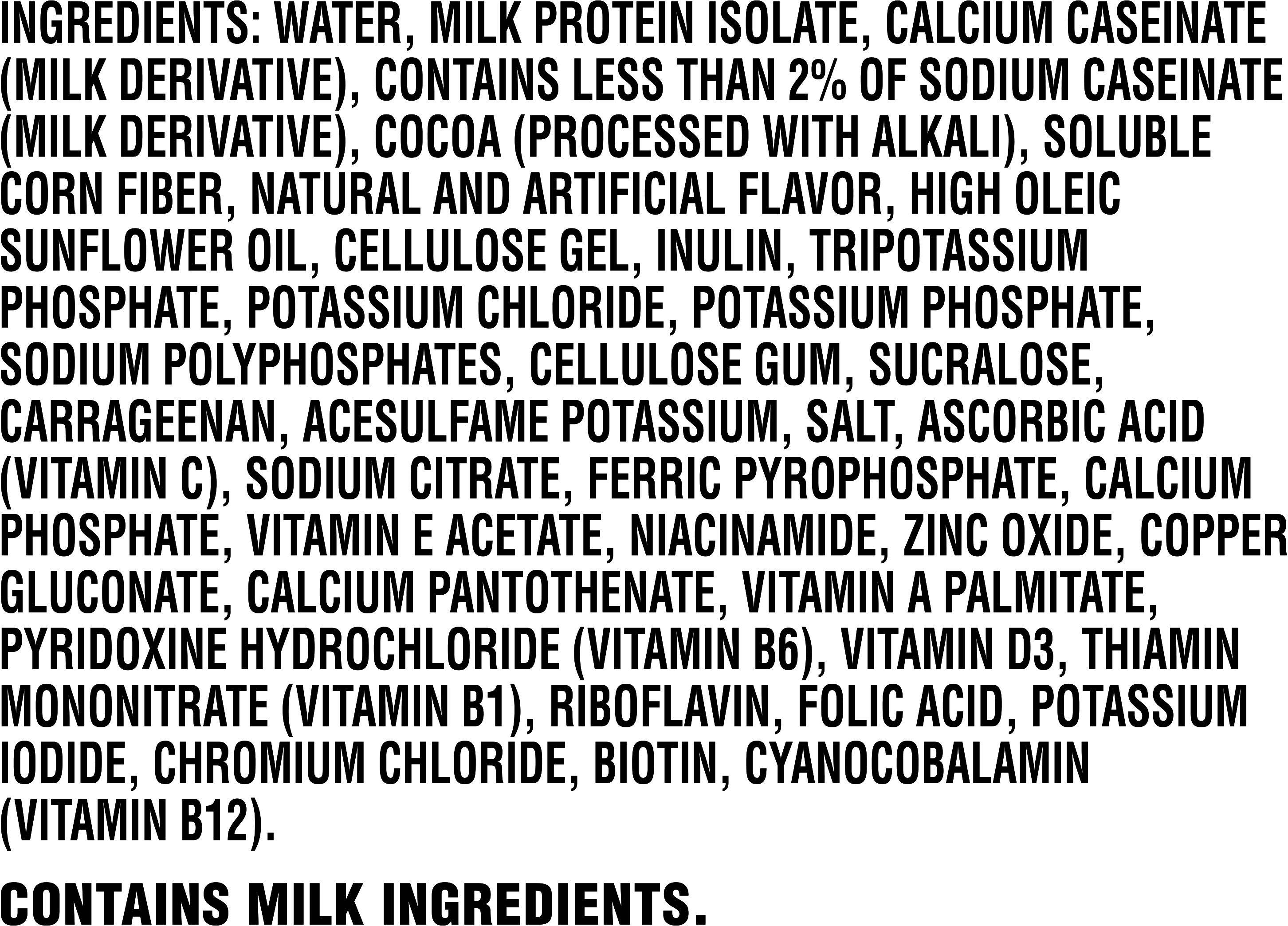 Image describing nutrition information for product Muscle Milk Pro Advanced Nutrition Knockout Chocolate