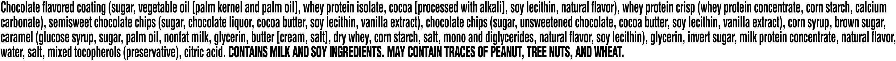 Image describing nutrition information for product Gatorade Recover Whey Protein Bar Chocolate Chip