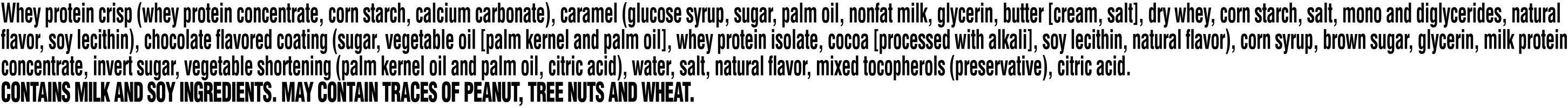 Image describing nutrition information for product Gatorade Recover Whey Protein Bar Chocolate Caramel