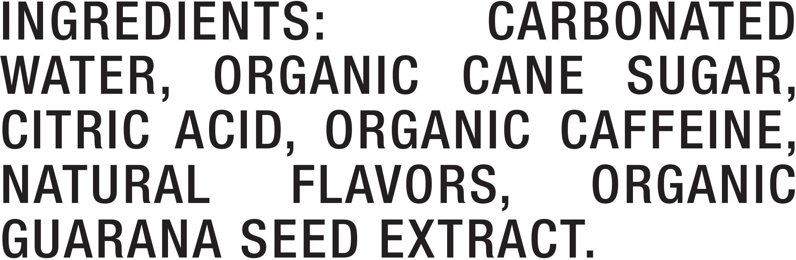 Image describing nutrition information for product Rockstar Organic Island Fruit