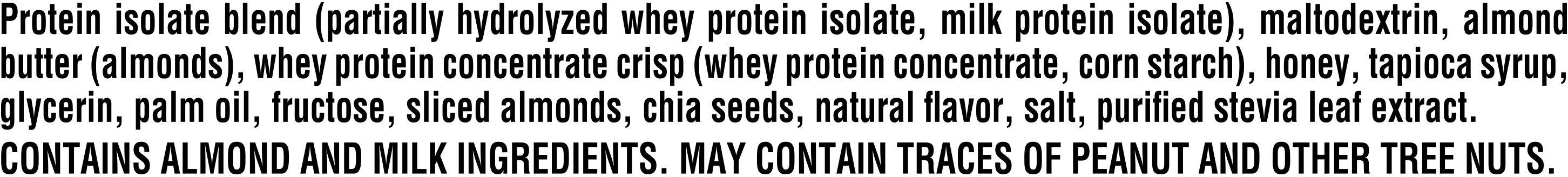 Image describing nutrition information for product Gatorade Whey Protein Bar with Almond Butter