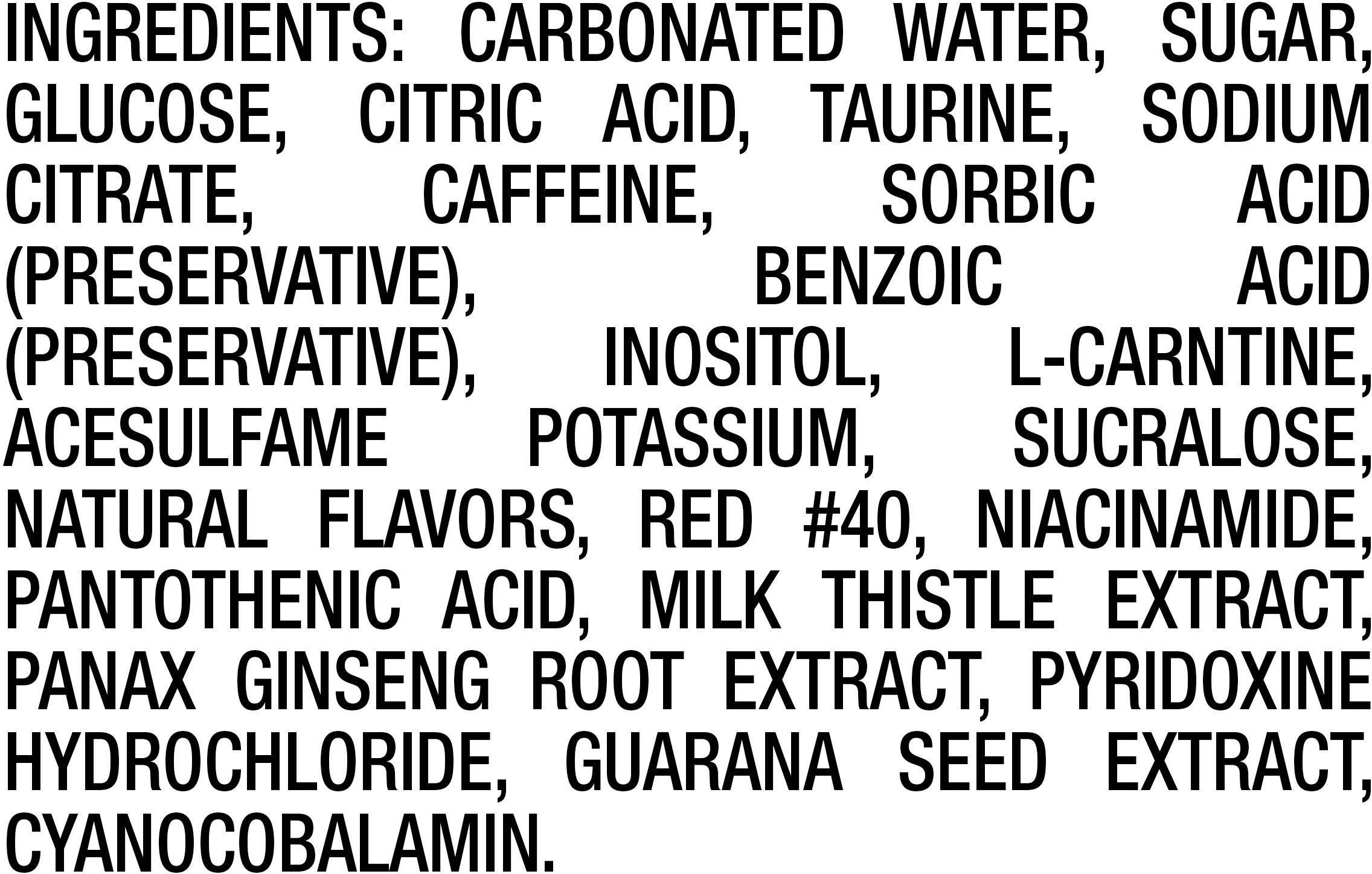 Image describing nutrition information for product Rockstar Punched